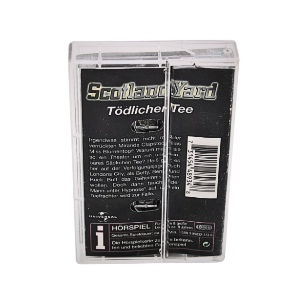Hörspielkassette, Scotland Yard: Tödlicher Tee, Rückansicht